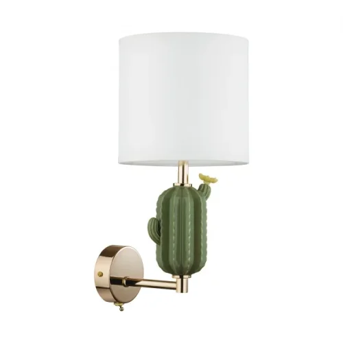 Бра с выключателем Cactus 5425/1W Odeon Light  на 1 лампа, основание золотое зелёное в стиле современный 
